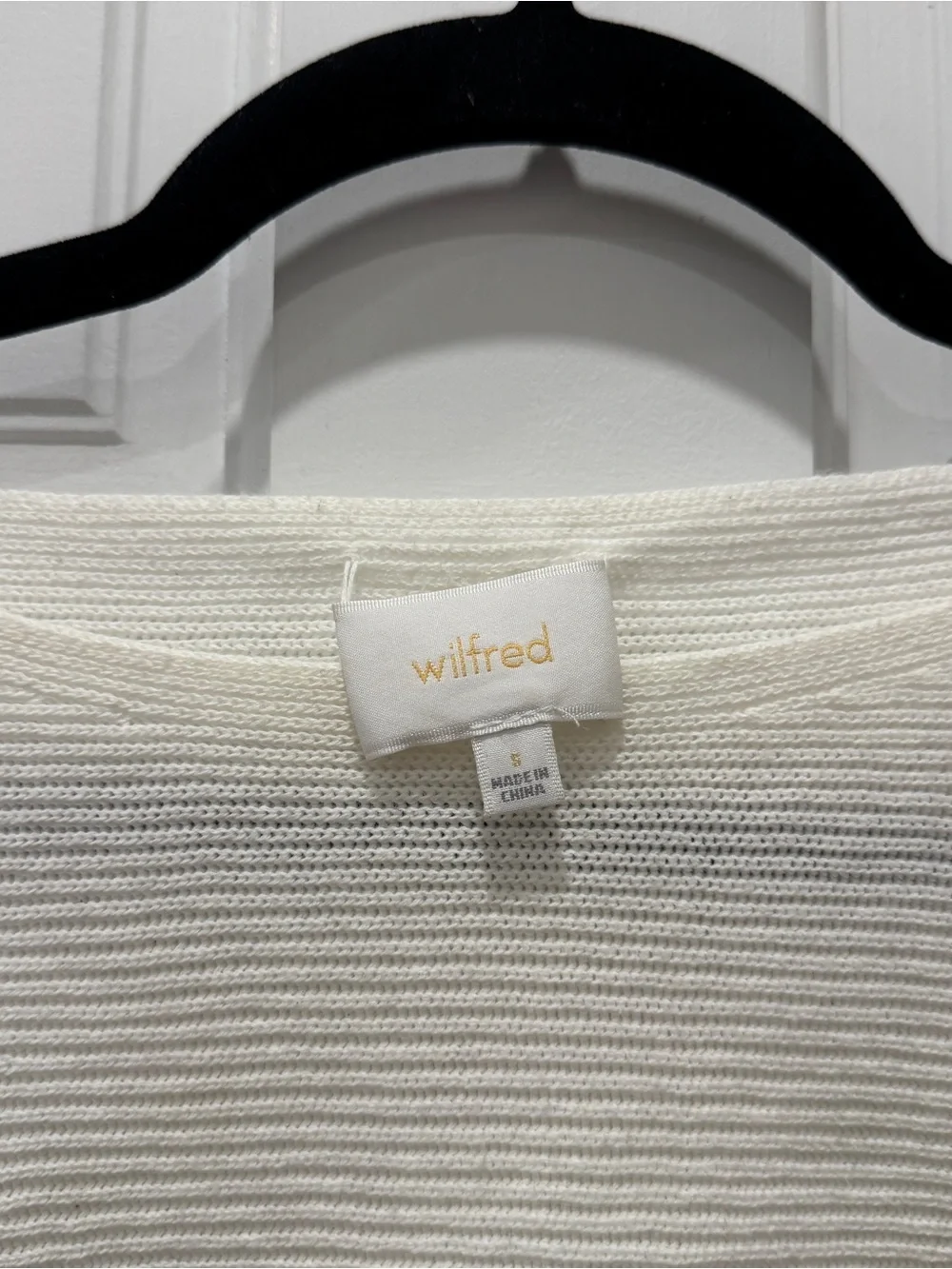 Aritzia Wilfred Bourassa White Ribbed High Low Sweater S Dolman Oversized Basic